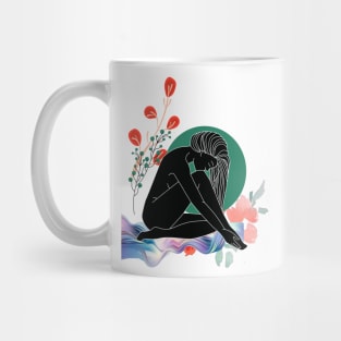 Woman and flower Mug